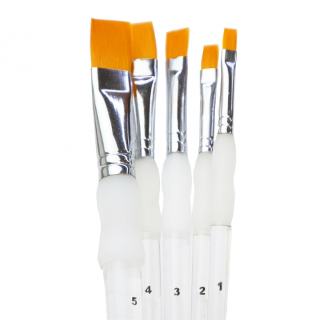 アクリルハンドルブラシ フラット5本セット