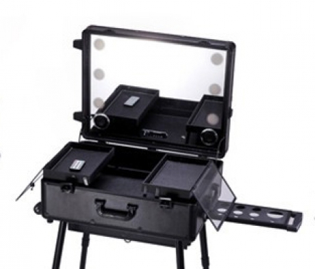 メークアップ スタジオ ライト ミラー ケース LED with Leg 2輪タイプ